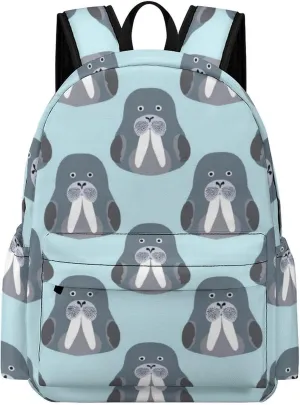Walrus Chibi Unisex Laptop Backpack Lightweight Shoulder Bag Travel Daypack