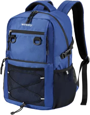 WATERFLY Travel Hiking Casual Backpack: Woman Man Everyday Commuter Outdoor City Daypack College Bookbag with Compartment - 22L Weekender Trip Day Back Pack Carry on Airplane Flight Approved, Blue