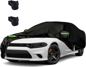 Waterproof Car Covers for 2006-2023 Dodge Charger Car Cover, 210T All-Weather High-Density Waterproof Charger Car Cover, w/Zipper Door, Windproof, Dustproof and UV Proof All Weather Protection