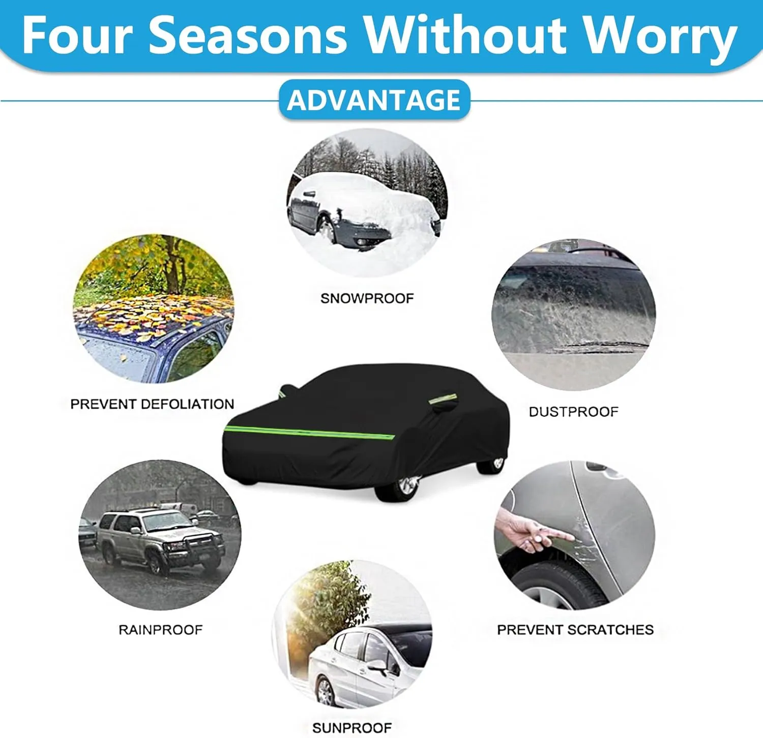 Waterproof Car Covers for 2006-2023 Dodge Charger Car Cover, 210T All-Weather High-Density Waterproof Charger Car Cover, w/Zipper Door, Windproof, Dustproof and UV Proof All Weather Protection