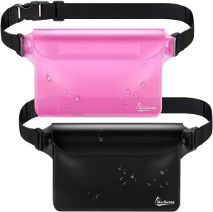 Waterproof Fanny Pack, Waterproof Pouch for Phone Passport Wallet Purse with Waist strap, Ideal for Swimming Boating Fishing Diving Beach