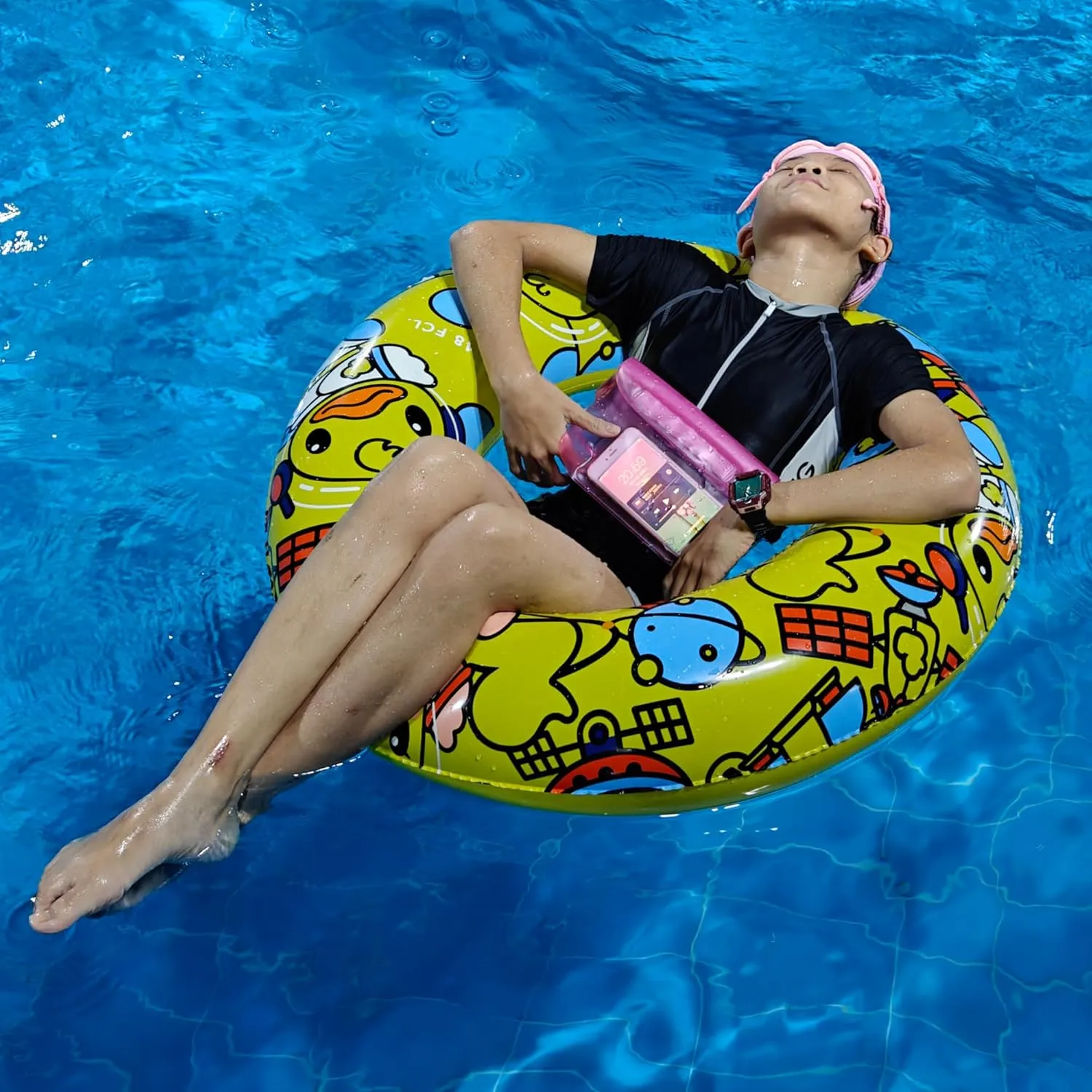 Waterproof Fanny Pack, Waterproof Pouch for Phone Passport Wallet Purse with Waist strap, Ideal for Swimming Boating Fishing Diving Beach