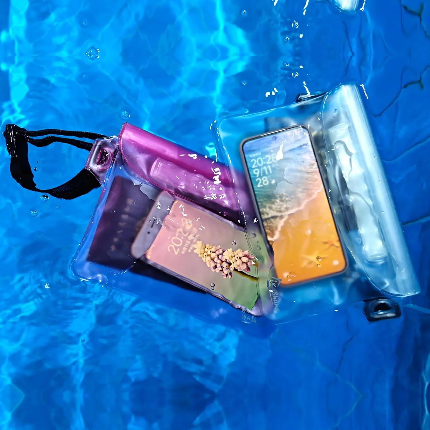 Waterproof Fanny Pack, Waterproof Pouch for Phone Passport Wallet Purse with Waist strap, Ideal for Swimming Boating Fishing Diving Beach