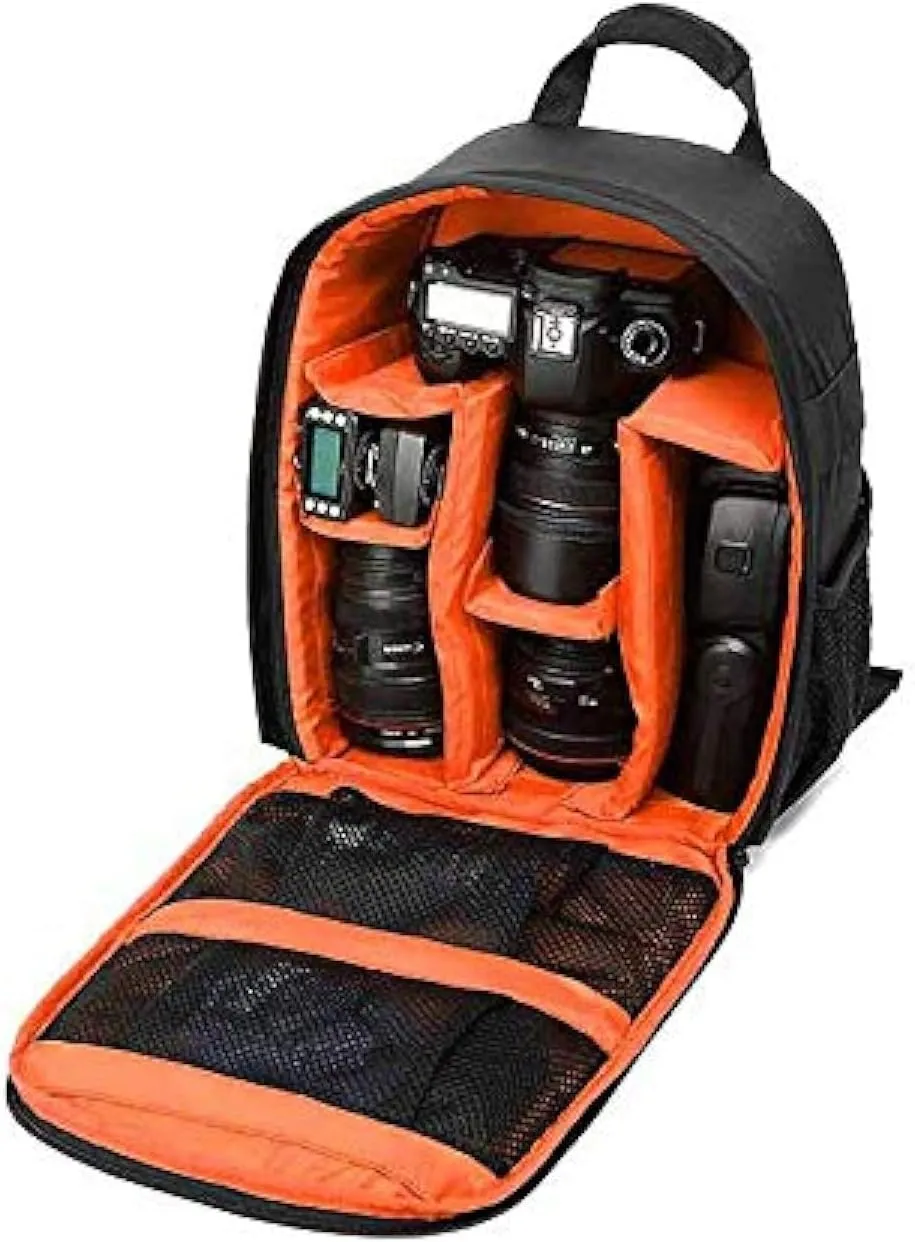 Waterproof SLR/DSLR Camera Backpack Shoulder Bag Travel Case For Canon Nikon Sony Digital Lens (Medium, Orange)