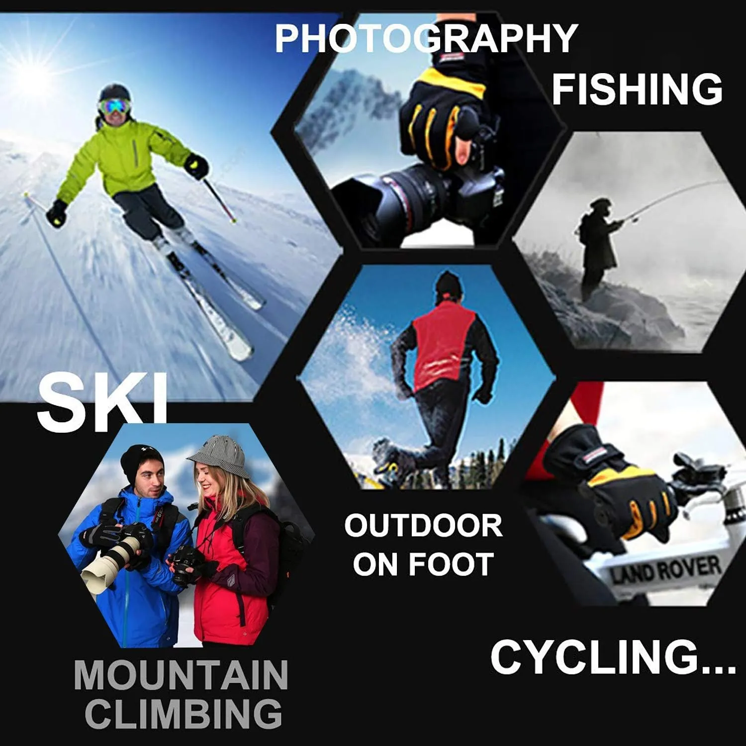 Waterproof Winter Gloves,3M Thinsulate Ski & Snowboard Gloves for Men and Women,Touchscreen Gloves for Fishing,Photographing,Hunting Outdoor Activities.