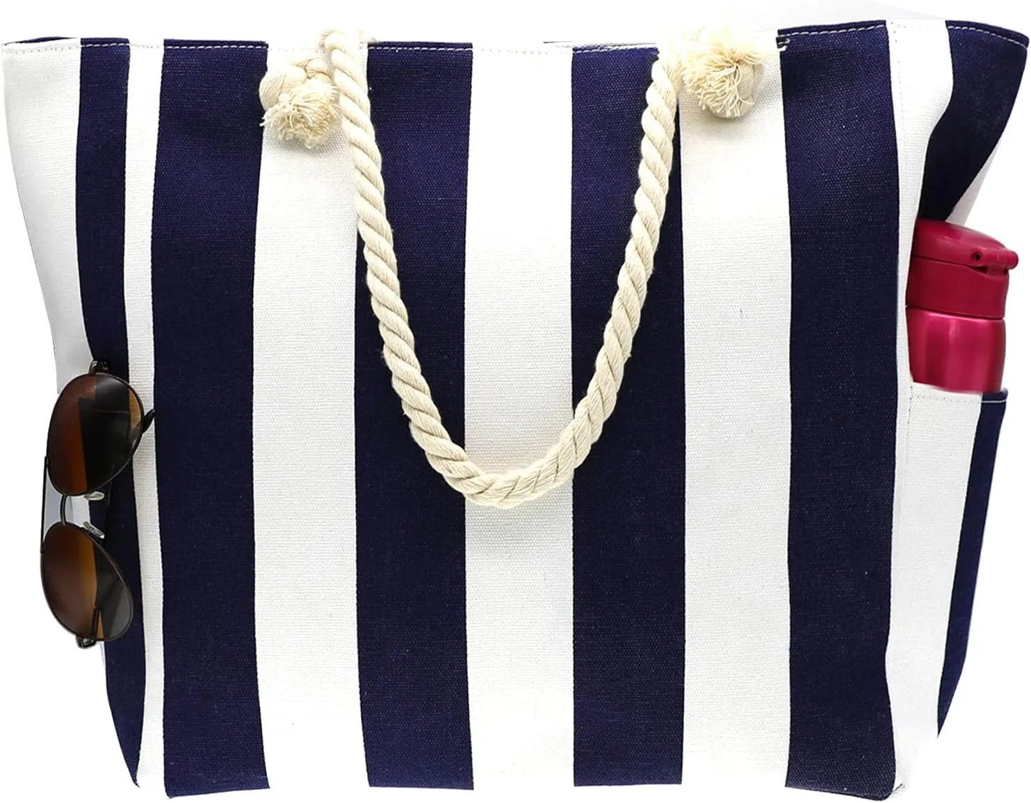 We We Large Beach Tote bag for Women Canvas Straw Tavel Tote Bag Waterproof Shoulder Bag Handbag for Gym Swim
