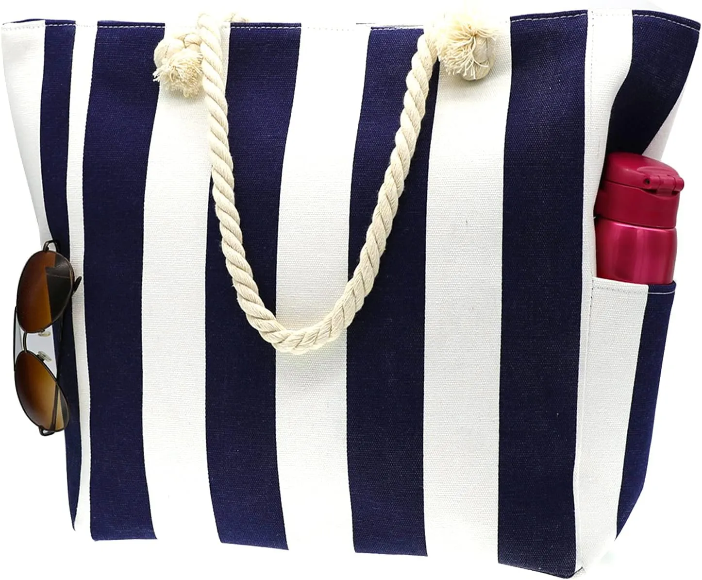 We We Large Beach Tote bag for Women Canvas Straw Tavel Tote Bag Waterproof Shoulder Bag Handbag for Gym Swim