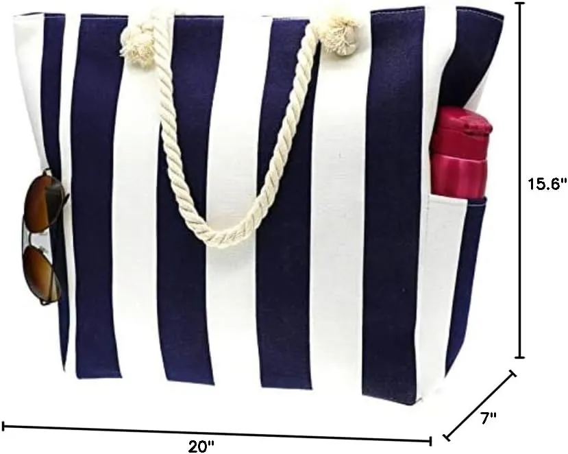 We We Large Beach Tote bag for Women Canvas Straw Tavel Tote Bag Waterproof Shoulder Bag Handbag for Gym Swim