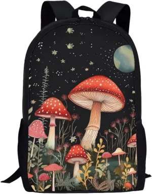 WELLFLYHOM Mushroom Bookbag Middle School Backpack Purse for 4-6 8-10 14-16 Kids Girl School Bag Elementary Preschool Back Packs Light Weight Knapsack Back to School Supplies Daypack