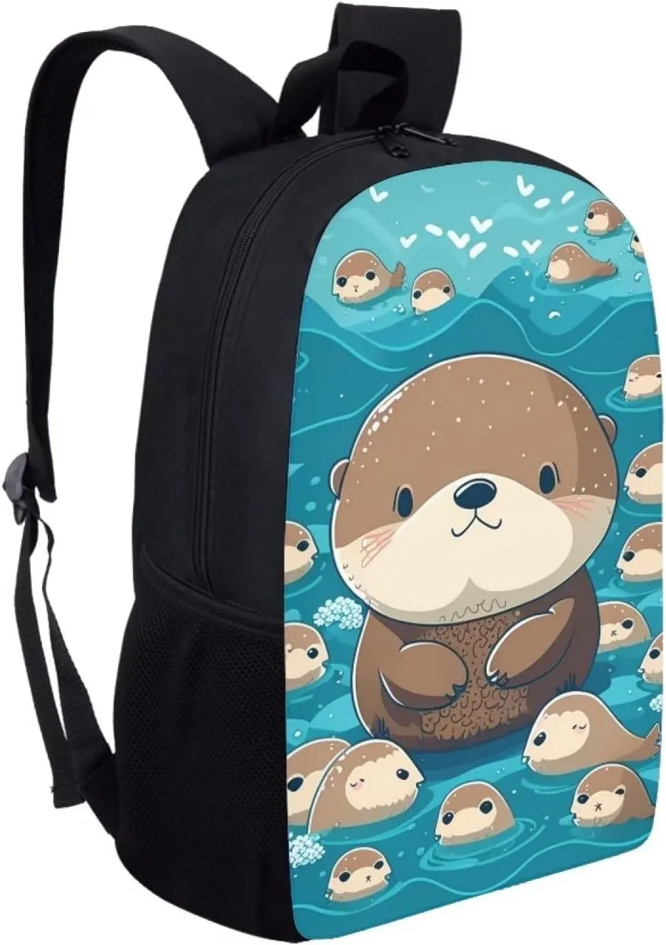 WELLFLYHOM Sea Otter School Backpack for Girls Middle School Bookbag 5-7 8-10 11-13 Kids School Bag Elementary Preschool Back Packs Cute Schoolbag Travel Bags for Boys Daycare