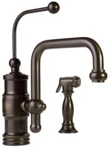 Wellington Single Handle Single Hole Kitchen Faucet with Side Spray Finish: Olive Bronze