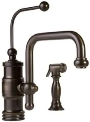 Wellington Single Handle Single Hole Kitchen Faucet with Side Spray Finish: Olive Bronze