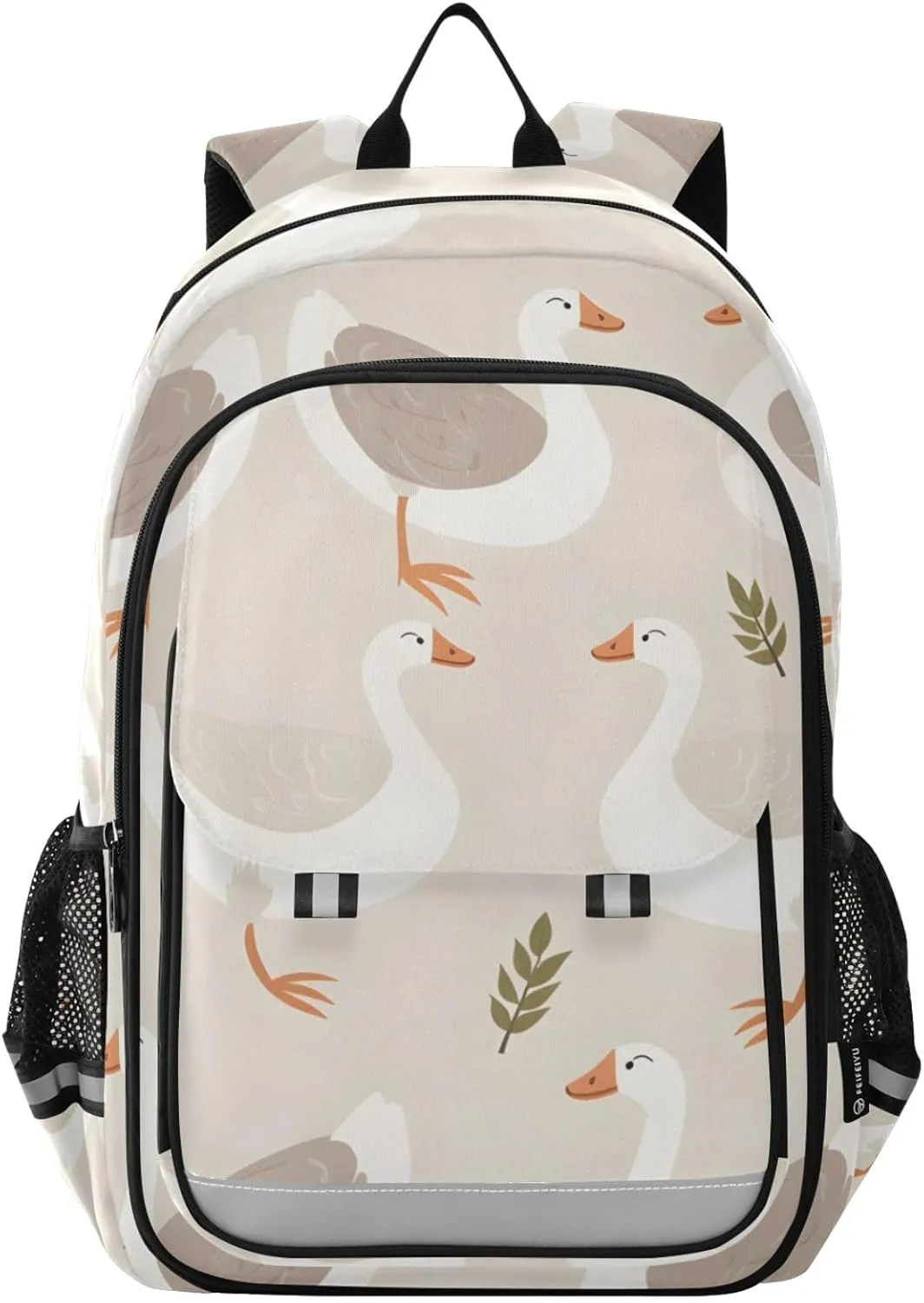White Grey Goose Laptop Backpack for Boys Girls, Bookbag Travel Bag Casual Daypack School Backpack for Students