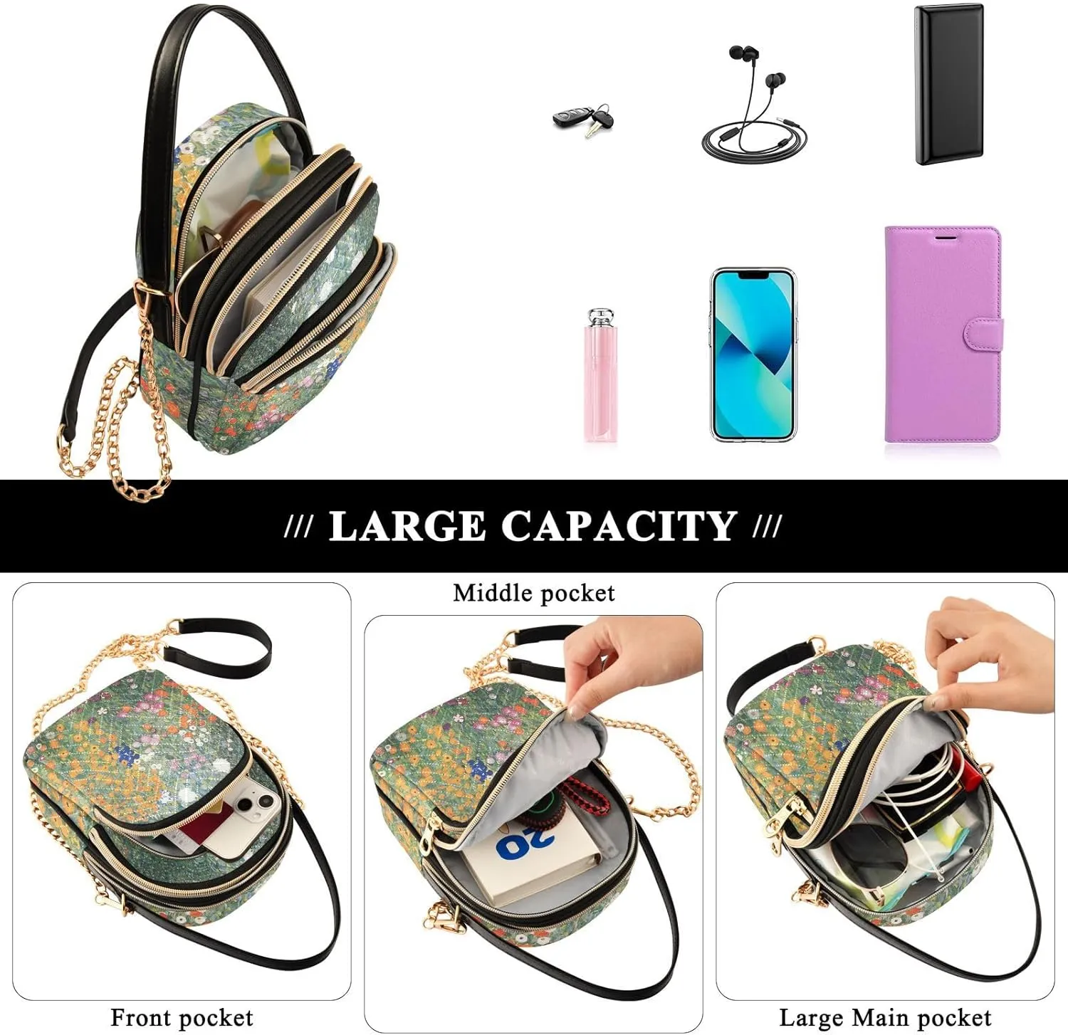 WIHVE Small Crossbody Bags Shoulder Bag for Women with Chain Strap