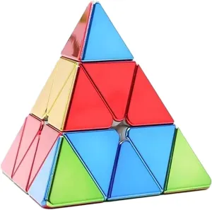 Willking ShengShou Legend Magnetic pyraminx 3x3 Metallic Mirror Reflective Stickerless Cube Magnetic Pyramid Speed Cube 3x3