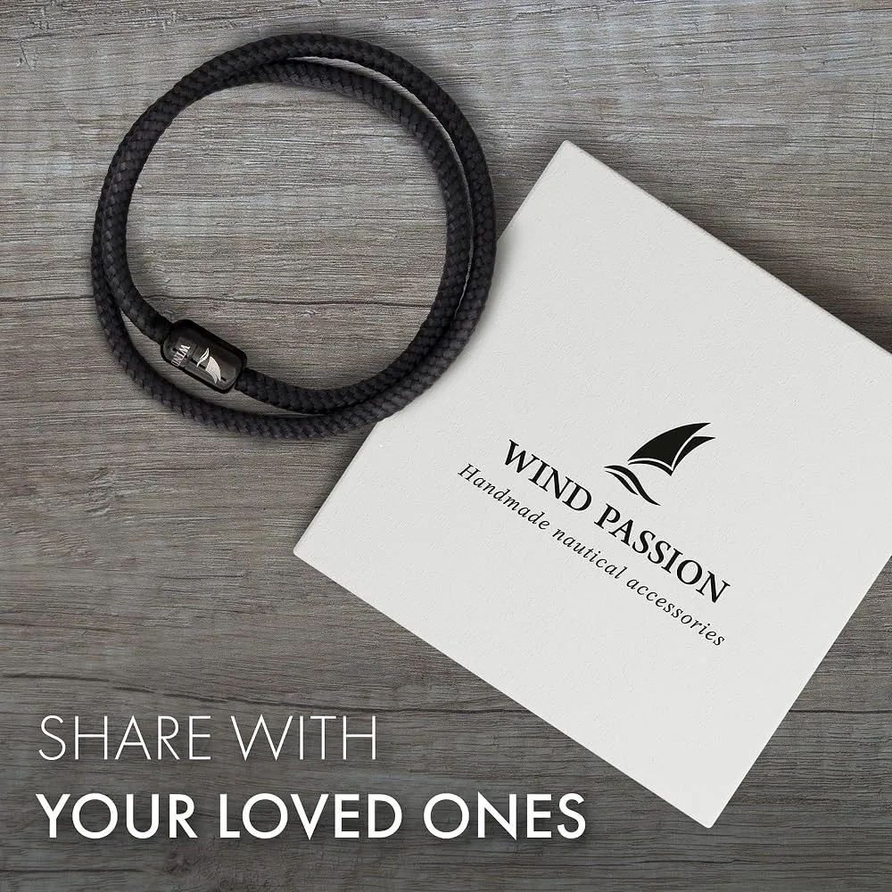Wind Passion - Men’s Bracelet, Durable Rope Wristband for Men, Versatile Pulseras Para Hombres - Waterproof, Magnetic Clasp, Ideal for Outdoor & Fashion