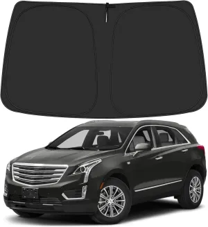 Windshield Sun Shade for 2017-2025 Cadillac XT5 Accessories, Foldable Window Sunshade Sun Visor Protector, Front Windshield Sunshade Sun Shield Blocks UV Rays Heat
