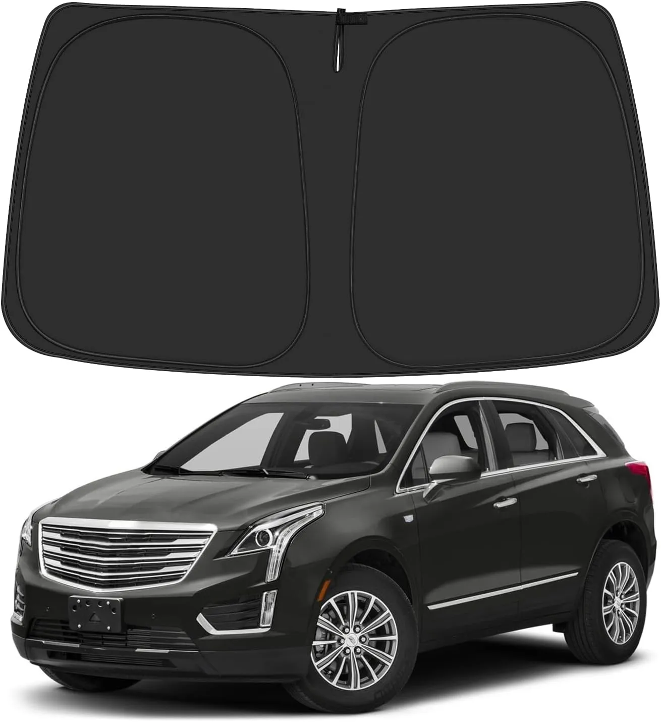 Windshield Sun Shade for 2017-2025 Cadillac XT5 Accessories, Foldable Window Sunshade Sun Visor Protector, Front Windshield Sunshade Sun Shield Blocks UV Rays Heat