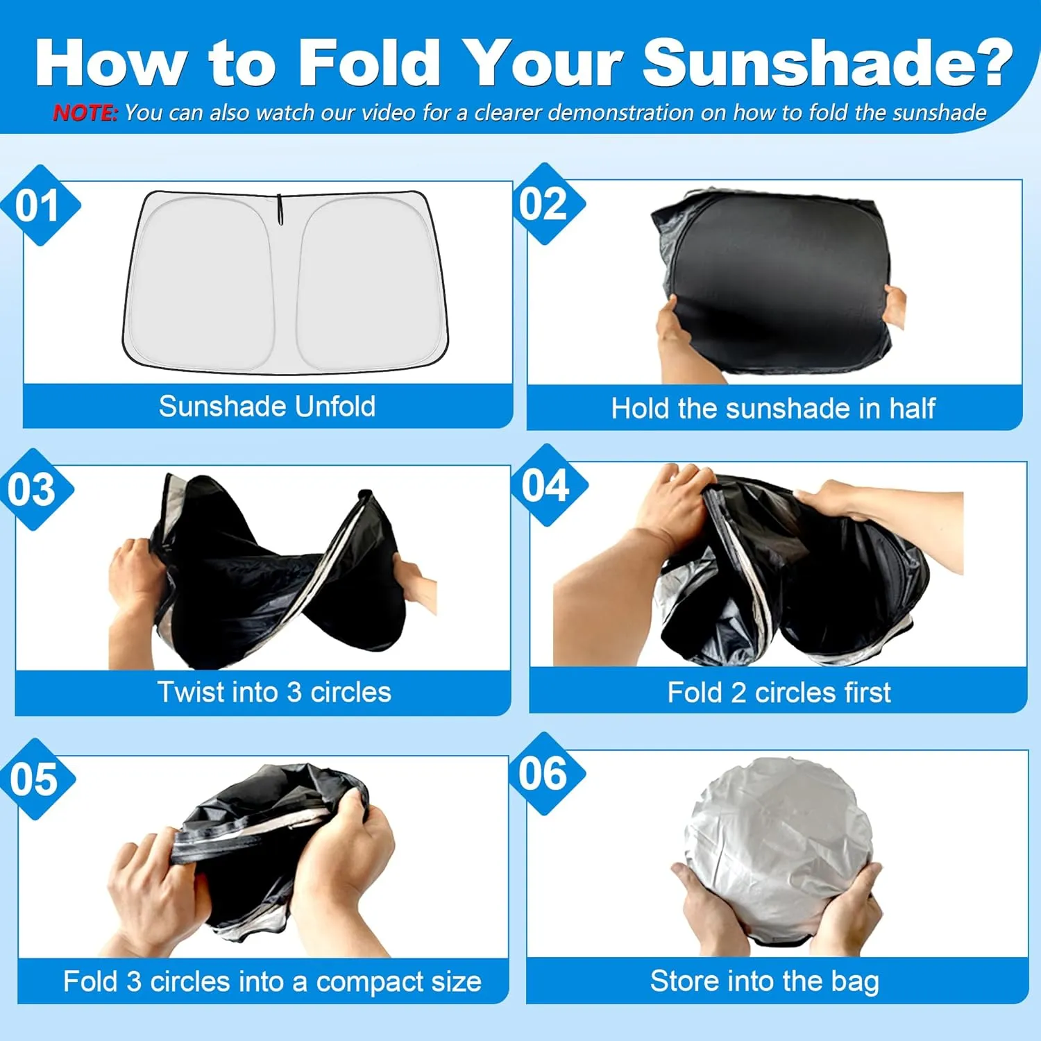 Windshield Sun Shade for 2017-2025 Cadillac XT5 Accessories, Foldable Window Sunshade Sun Visor Protector, Front Windshield Sunshade Sun Shield Blocks UV Rays Heat
