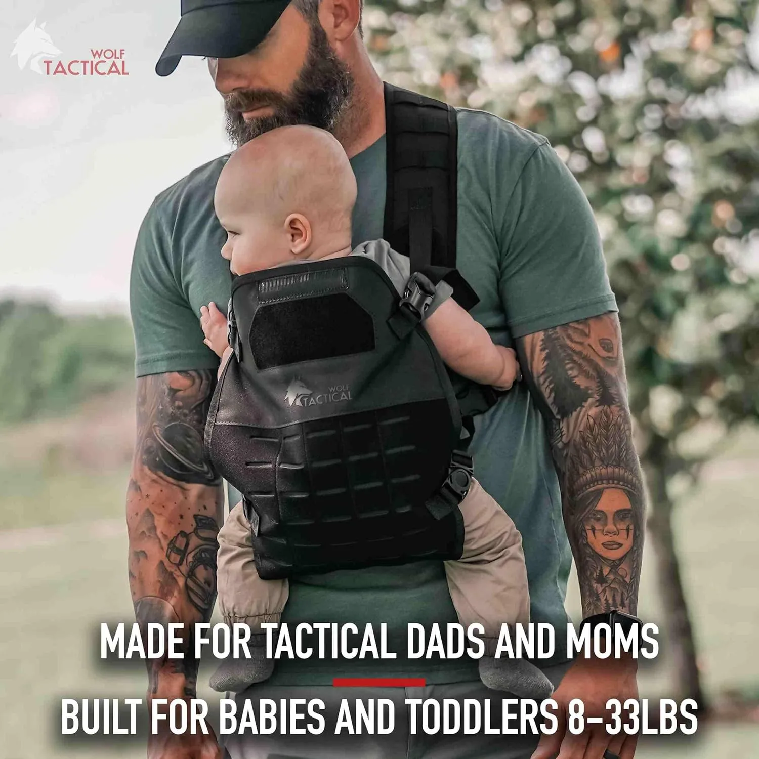 WOLF TACTICAL Toddler and Baby Carrier for Men - Dad Baby Carrier Military Mens Baby Carrier for Infants and Toddlers