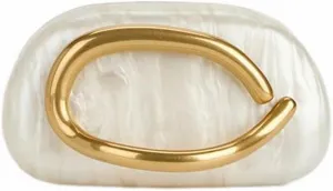 Women Acrylic Clutch Box Metal Handle Evening Bag Trendy Ladies Shoulder Crossbody Purse for Wedding Party Causal