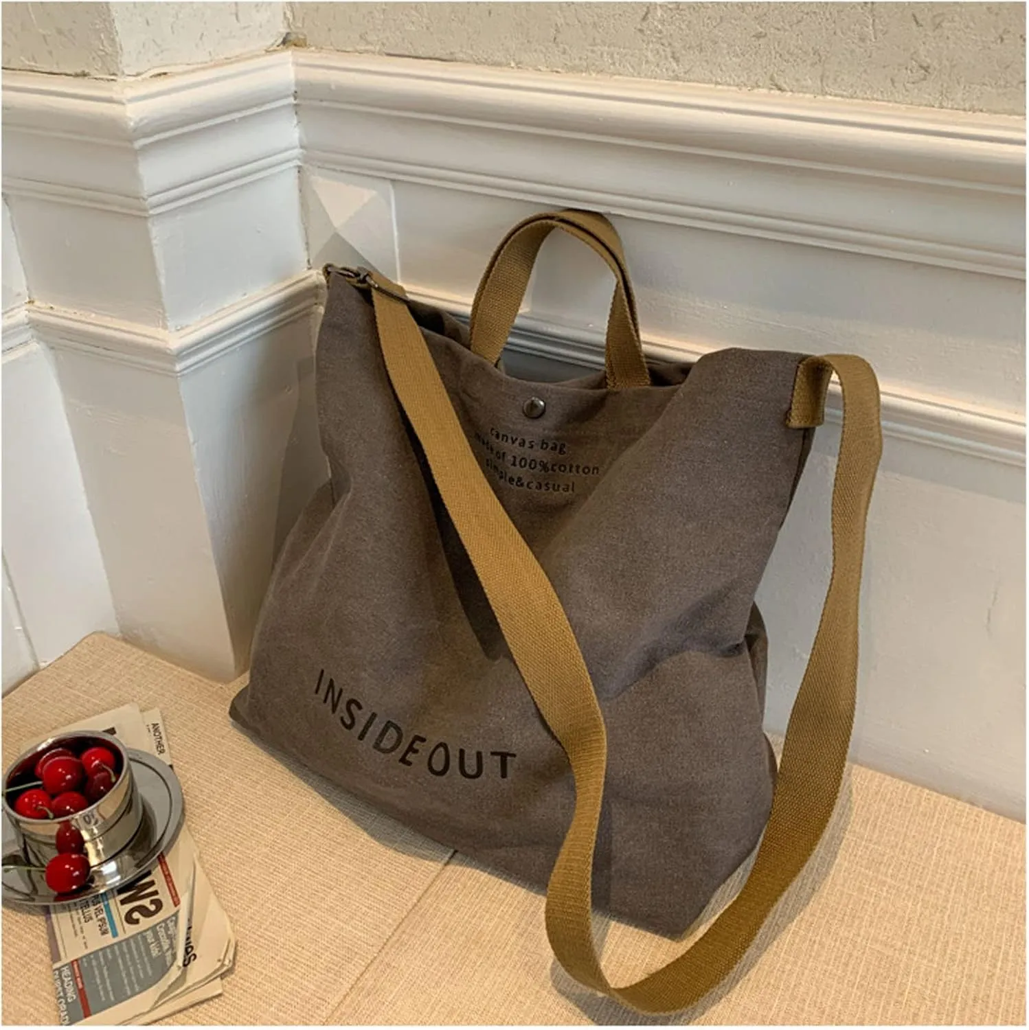 Women Canvas Tote Handbags Casual Shoulder Work Bag Crossbody Top Handle Bag Cross-body Handbags