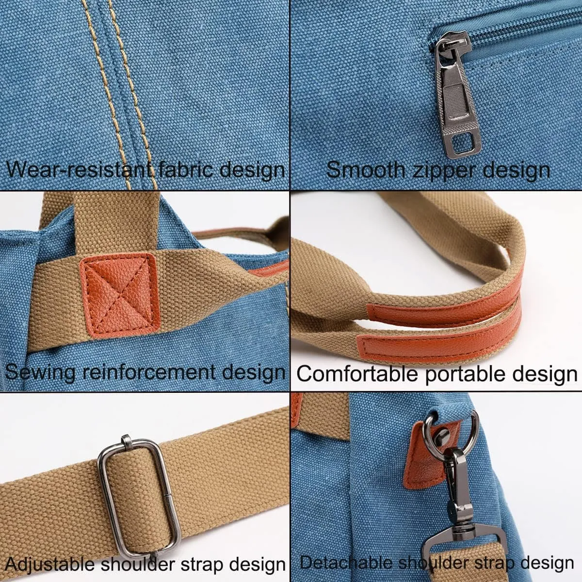 Women Casual Vintage Hobo Canvas Daily Purse Top Handle Shoulder Tote Shopper Handbag