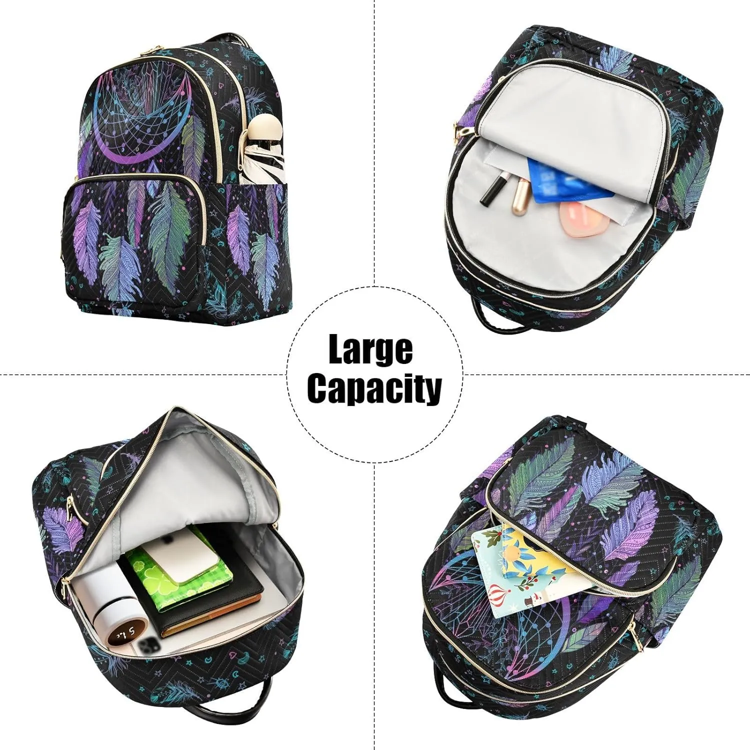 Women Fashion Backpack Purse Casual Lightweight Travel Shoulder Bag Dreamcatcher Rucksack Ladies Bag, Medium