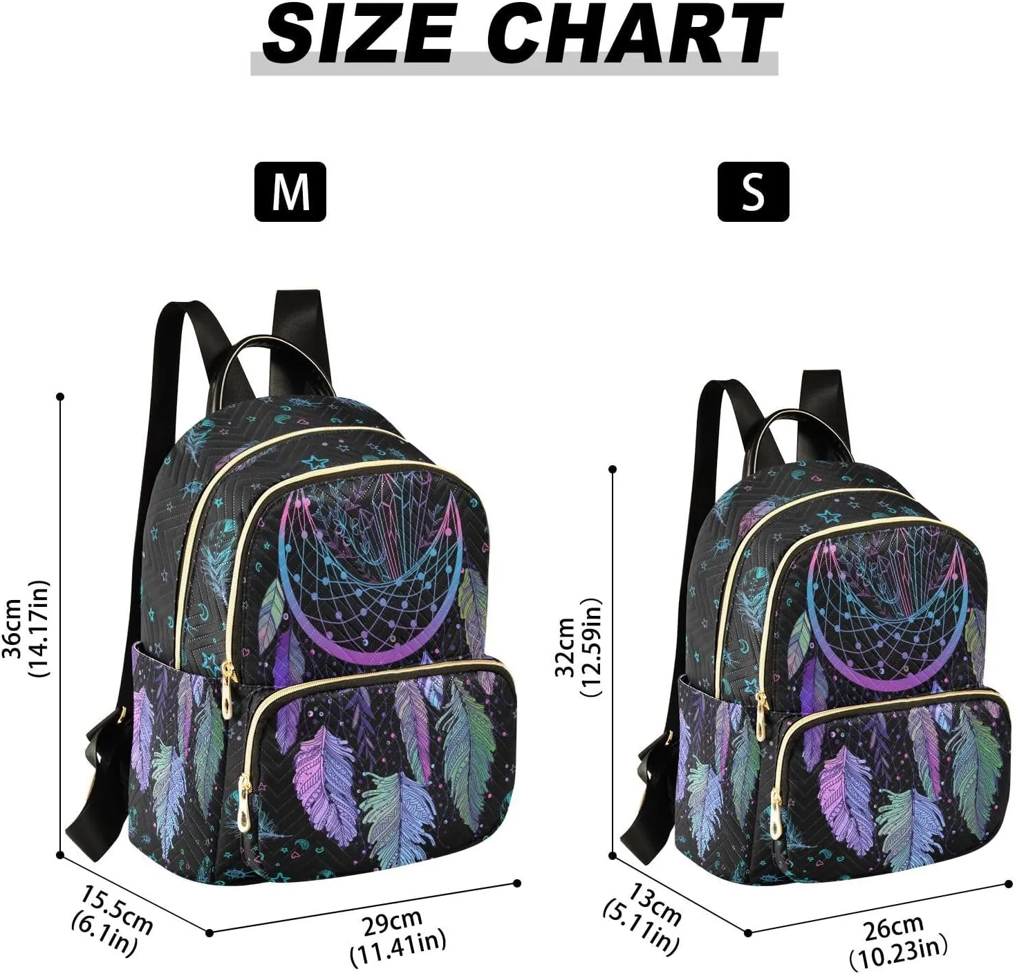 Women Fashion Backpack Purse Casual Lightweight Travel Shoulder Bag Dreamcatcher Rucksack Ladies Bag, Medium