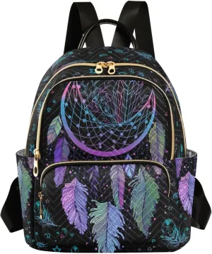 Women Fashion Backpack Purse Casual Lightweight Travel Shoulder Bag Dreamcatcher Rucksack Ladies Bag, Medium