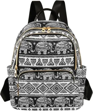 Women Fashion Backpack Purse Casual Lightweight Travel Shoulder Bag Elephant Rucksack Ladies Bag, Medium