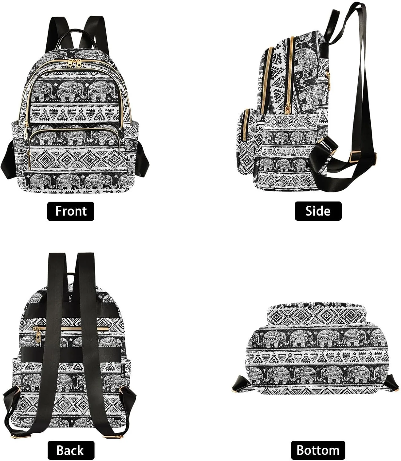 Women Fashion Backpack Purse Casual Lightweight Travel Shoulder Bag Elephant Rucksack Ladies Bag, Medium