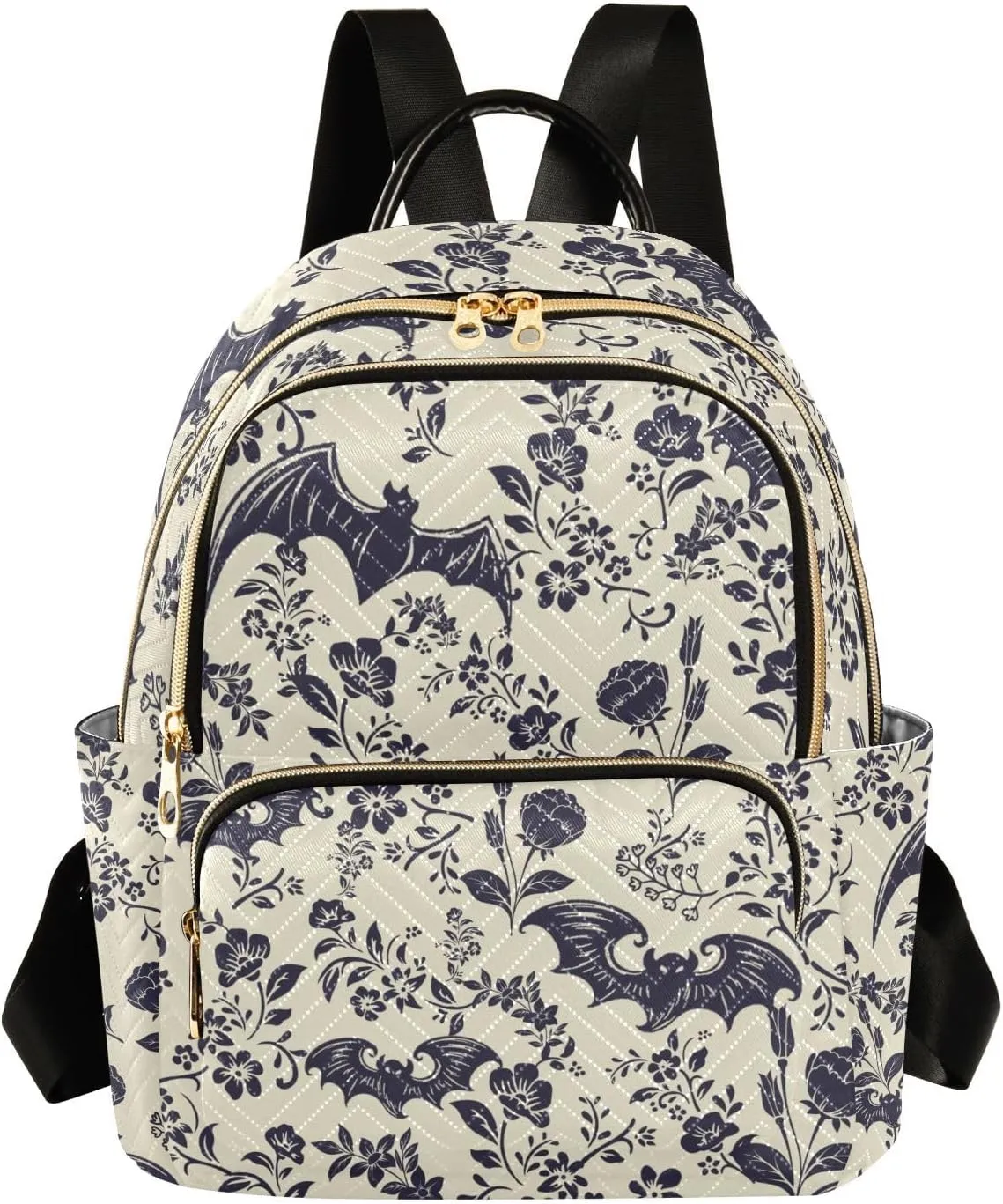 Women Fashion Backpack Purse Casual Lightweight Travel Shoulder Bag Goth Bats Rucksack Ladies Bag, Small