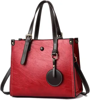 Women Fashion Handbag Vegan Leather Tote Shoulder Bag Multi-pockets Work Shopper Satchel Christmas Crossbody Purses