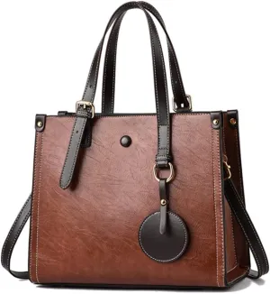 Women Fashion Handbag Vegan Leather Tote Shoulder Bag Multi-pockets Work Shopper Satchel Christmas Crossbody Purses
