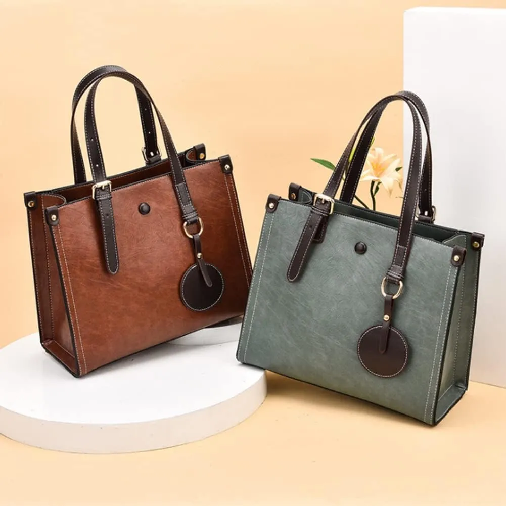 Women Fashion Handbag Vegan Leather Tote Shoulder Bag Multi-pockets Work Shopper Satchel Christmas Crossbody Purses