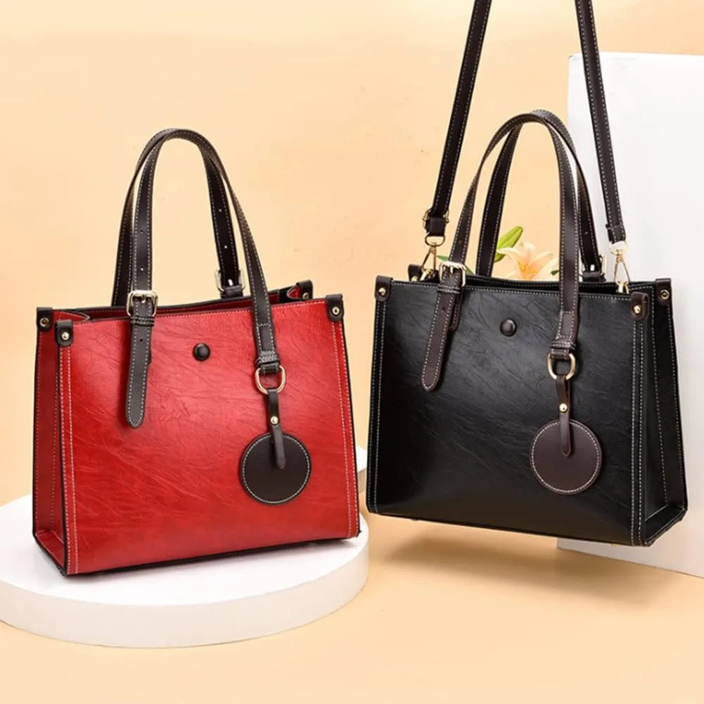 Women Fashion Handbag Vegan Leather Tote Shoulder Bag Multi-pockets Work Shopper Satchel Christmas Crossbody Purses