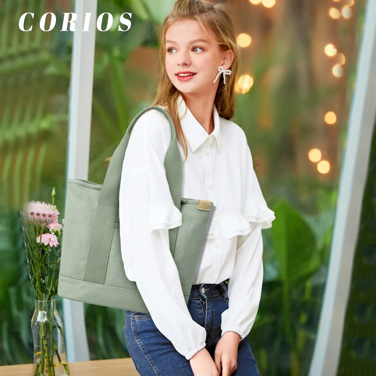 Women Handbag Canvas Tote Bag Lightweight Shoulder Bag