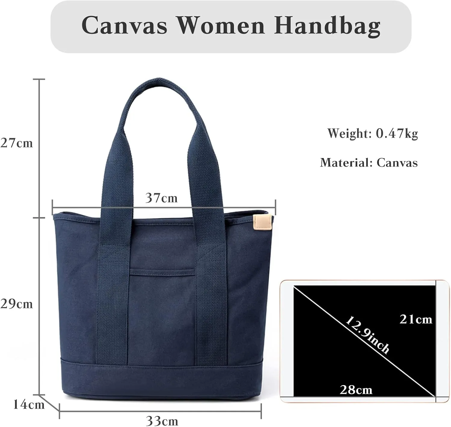 Women Handbag Canvas Tote Bag Lightweight Shoulder Bag