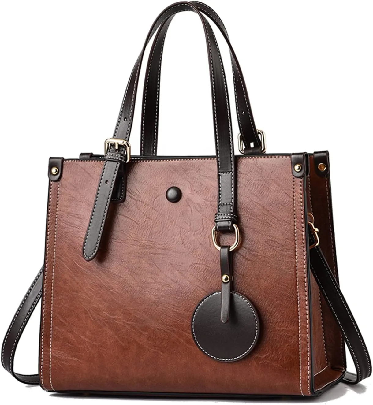 Women Handbag Tote Top Handle PU Leather Shoulder Satchel Crossbody Messenger Bag