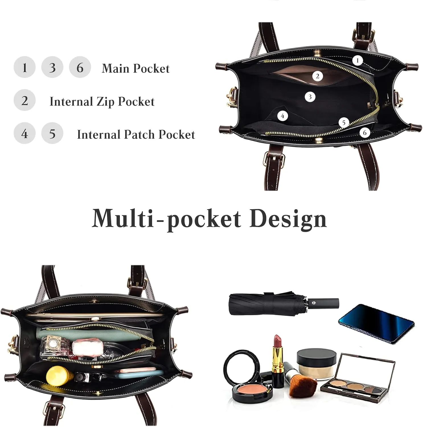 Women Handbag Tote Top Handle PU Leather Shoulder Satchel Crossbody Messenger Bag