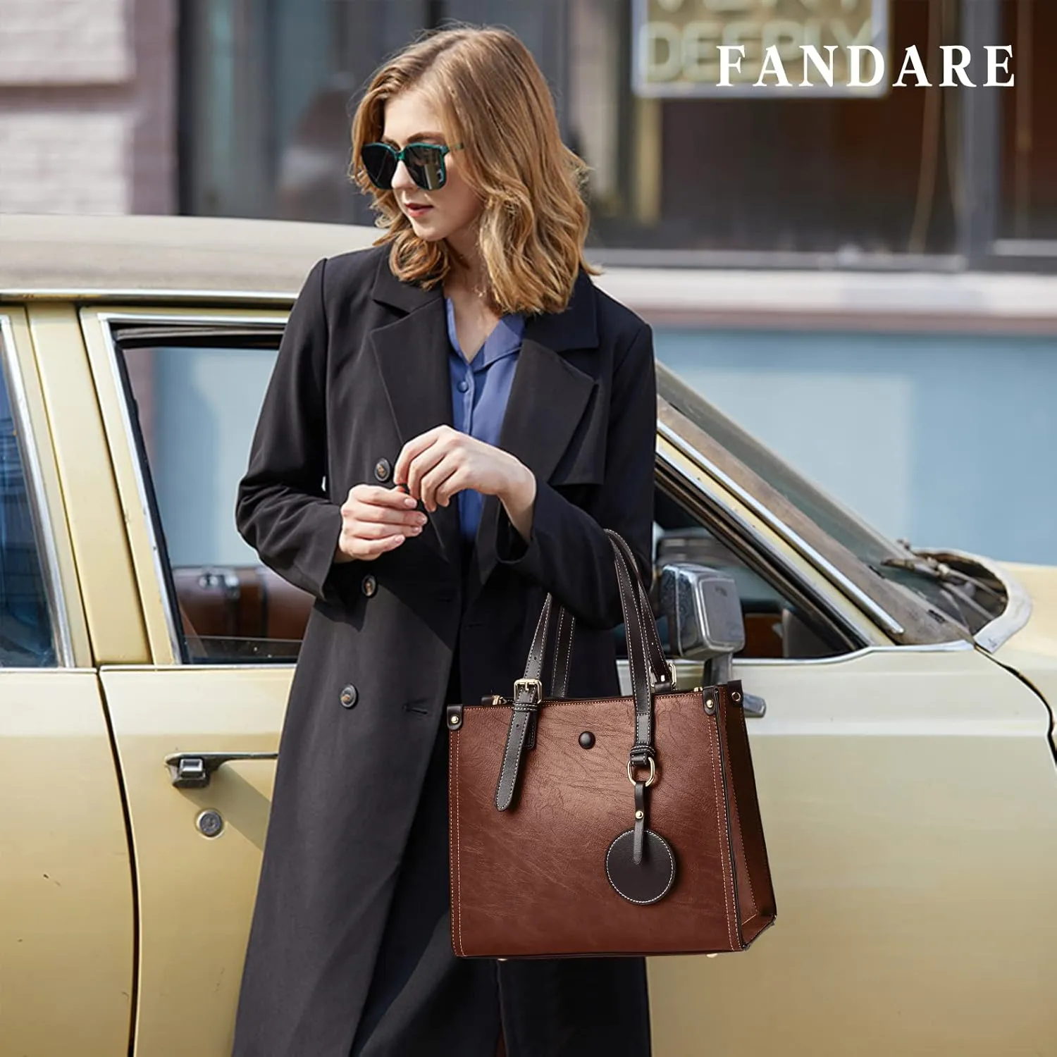 Women Handbag Tote Top Handle PU Leather Shoulder Satchel Crossbody Messenger Bag