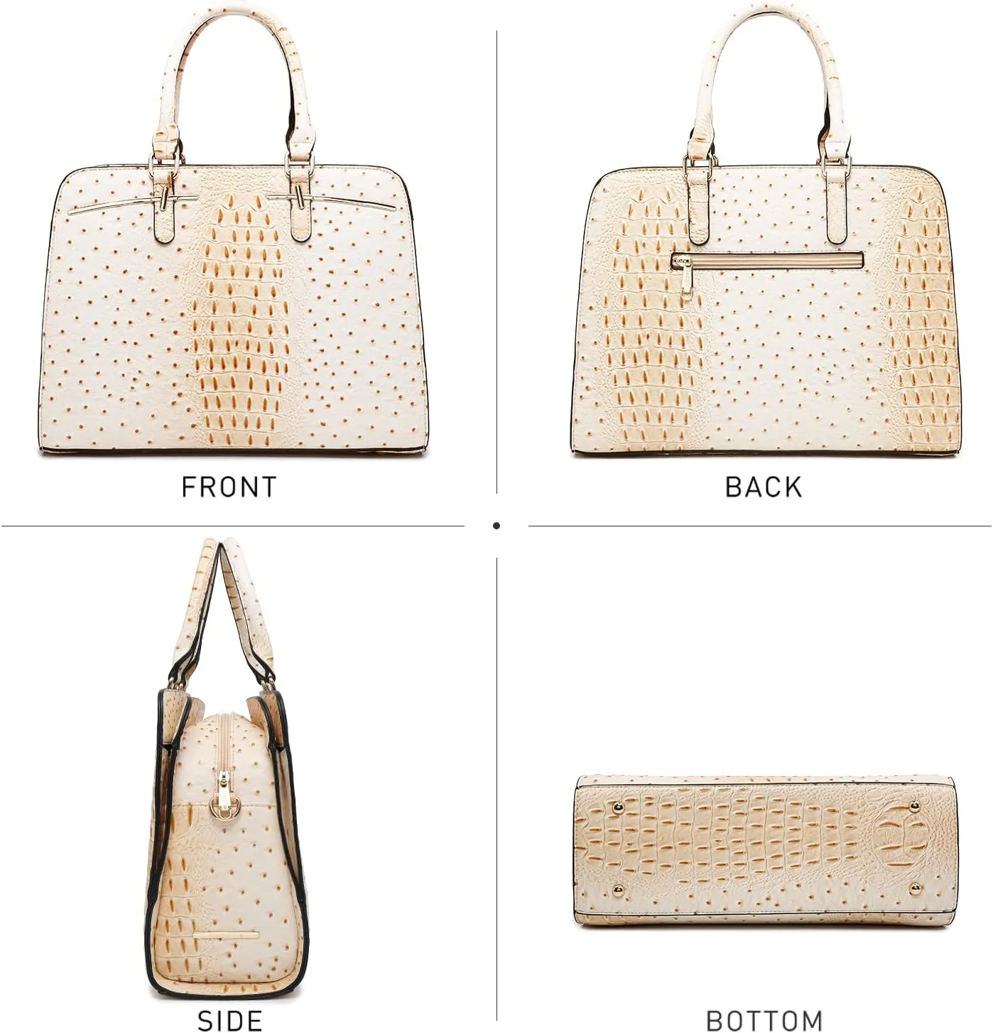 Women Handbag Wallet Tote Shoulder Hobo Bag Top Handle Satchel Purse Set 2pcs with 3 Compartments