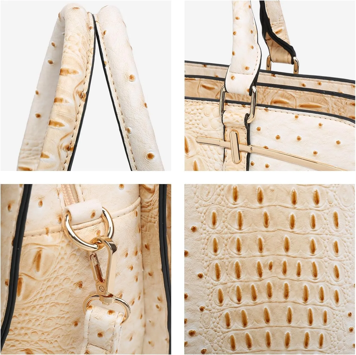 Women Handbag Wallet Tote Shoulder Hobo Bag Top Handle Satchel Purse Set 2pcs with 3 Compartments