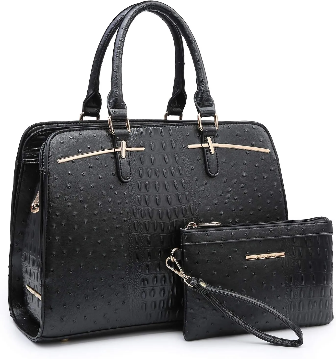 Women Handbag Wallet Tote Shoulder Hobo Bag Top Handle Satchel Purse Set 2pcs with 3 Compartments