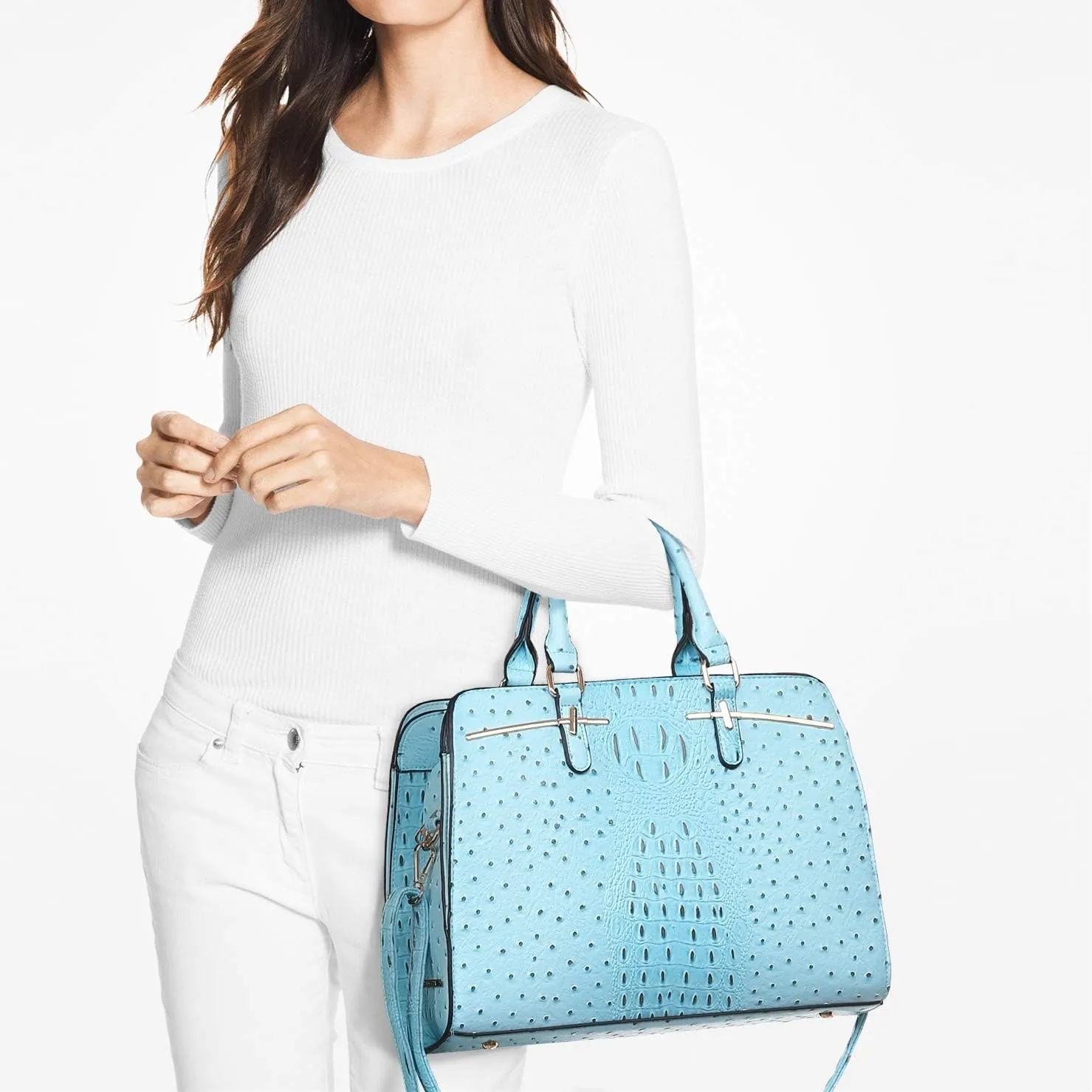 Women Handbag Wallet Tote Shoulder Hobo Bag Top Handle Satchel Purse Set 2pcs with 3 Compartments