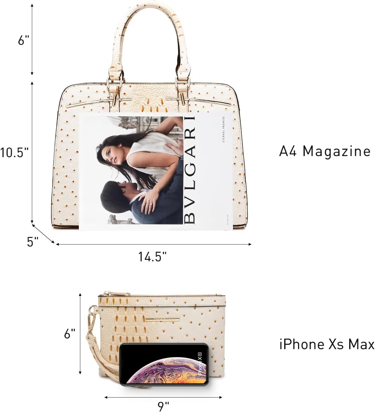 Women Handbag Wallet Tote Shoulder Hobo Bag Top Handle Satchel Purse Set 2pcs with 3 Compartments