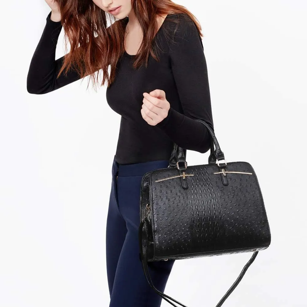 Women Handbag Wallet Tote Shoulder Hobo Bag Top Handle Satchel Purse Set 2pcs with 3 Compartments