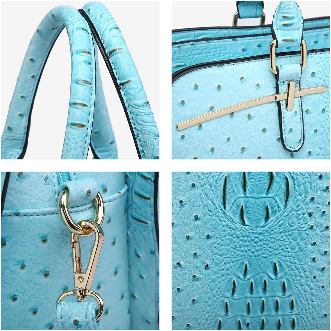 Women Handbag Wallet Tote Shoulder Hobo Bag Top Handle Satchel Purse Set 2pcs with 3 Compartments