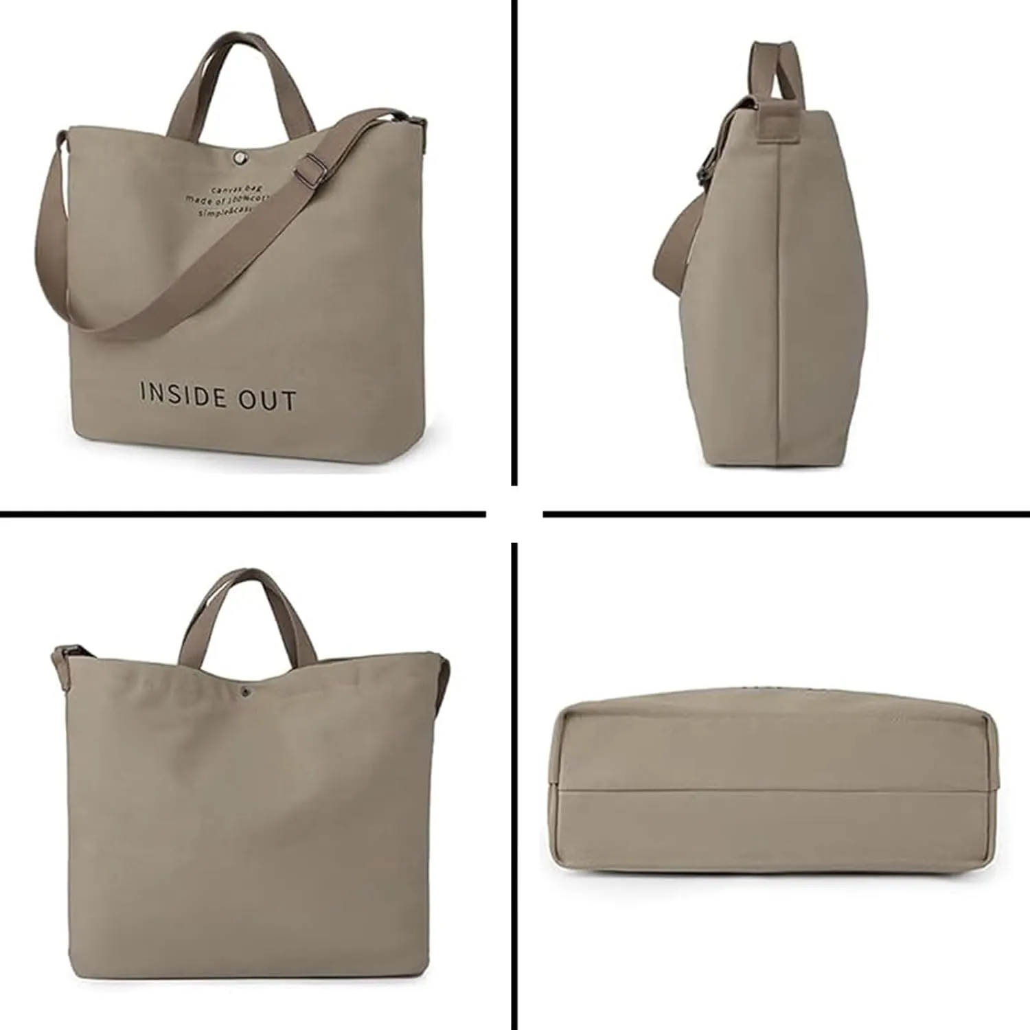 Women Large Canvas Tote Handbags Casual Shoulder Work Bag Crossbody Top Handle Bag Cross-body Handbags